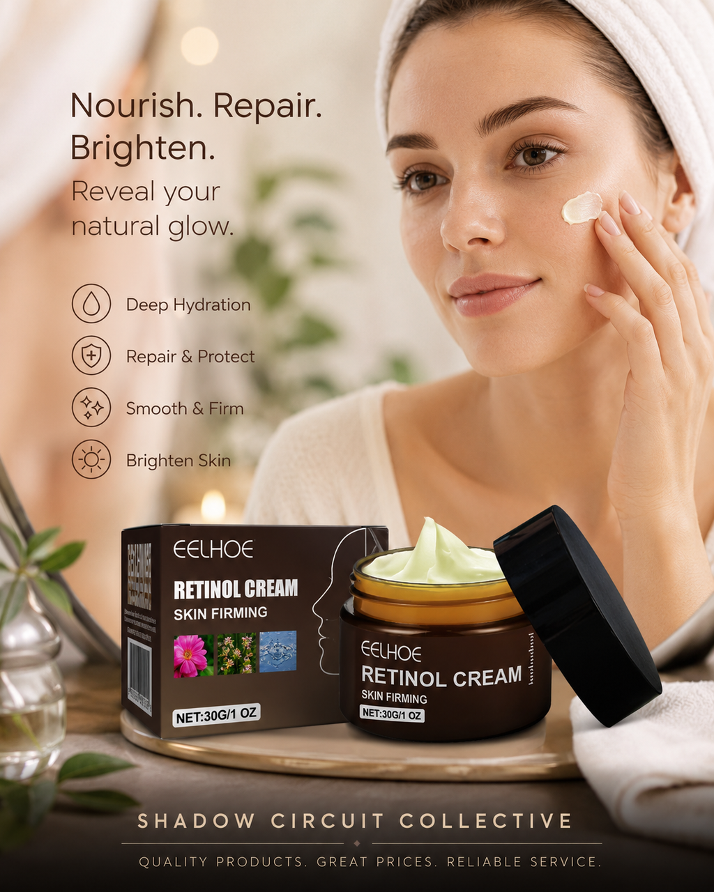 Reveal Smoother, Firmer Looking Skin | Retinol Face Cream for Fine Lines, Hydration & Skin Firming