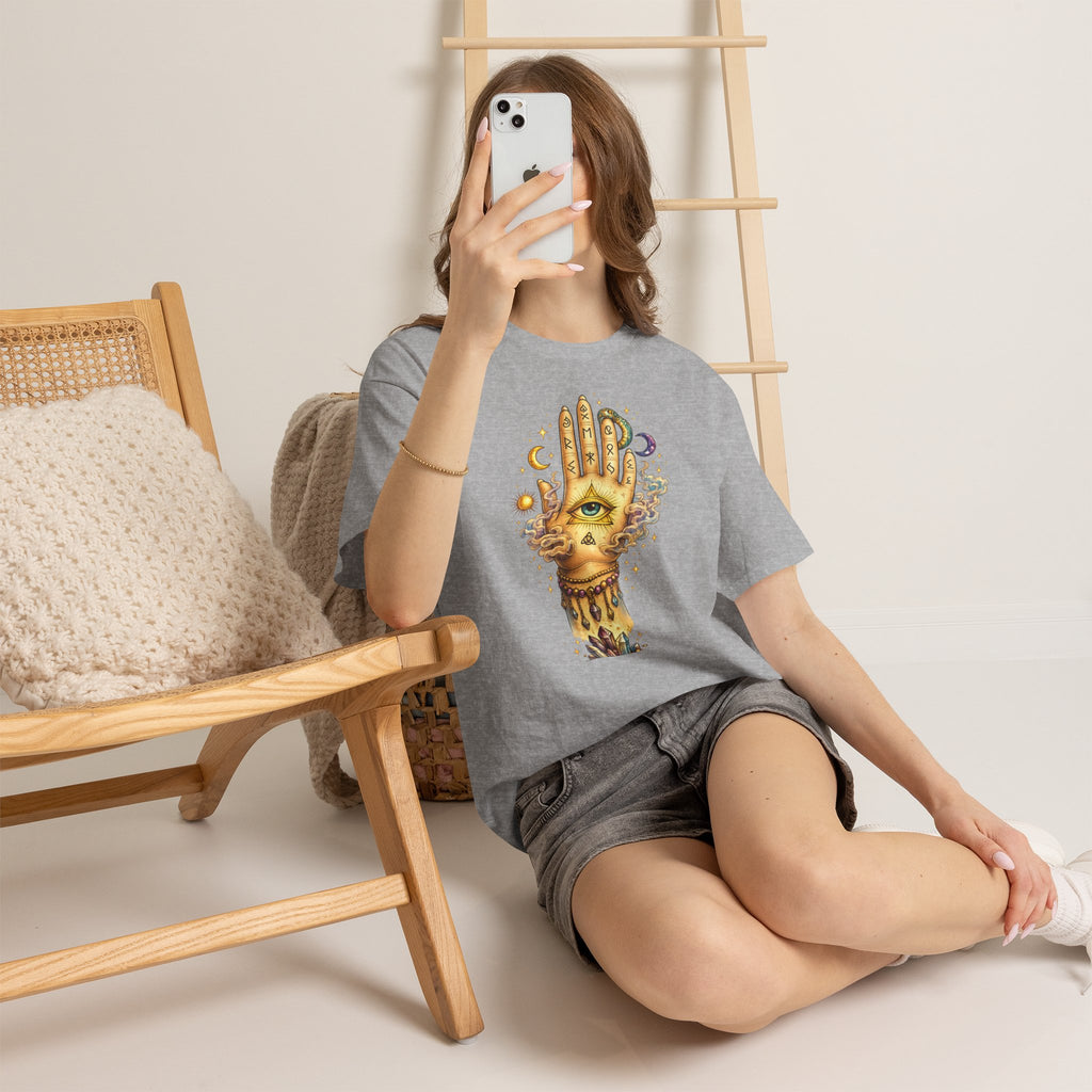 Mystical Hand Graphic Tee Boho Spiritual Shirt Celestial Eye T Shirt Witchy Aesthetic Unisex Graphic Tee Trendy Festival Clothing