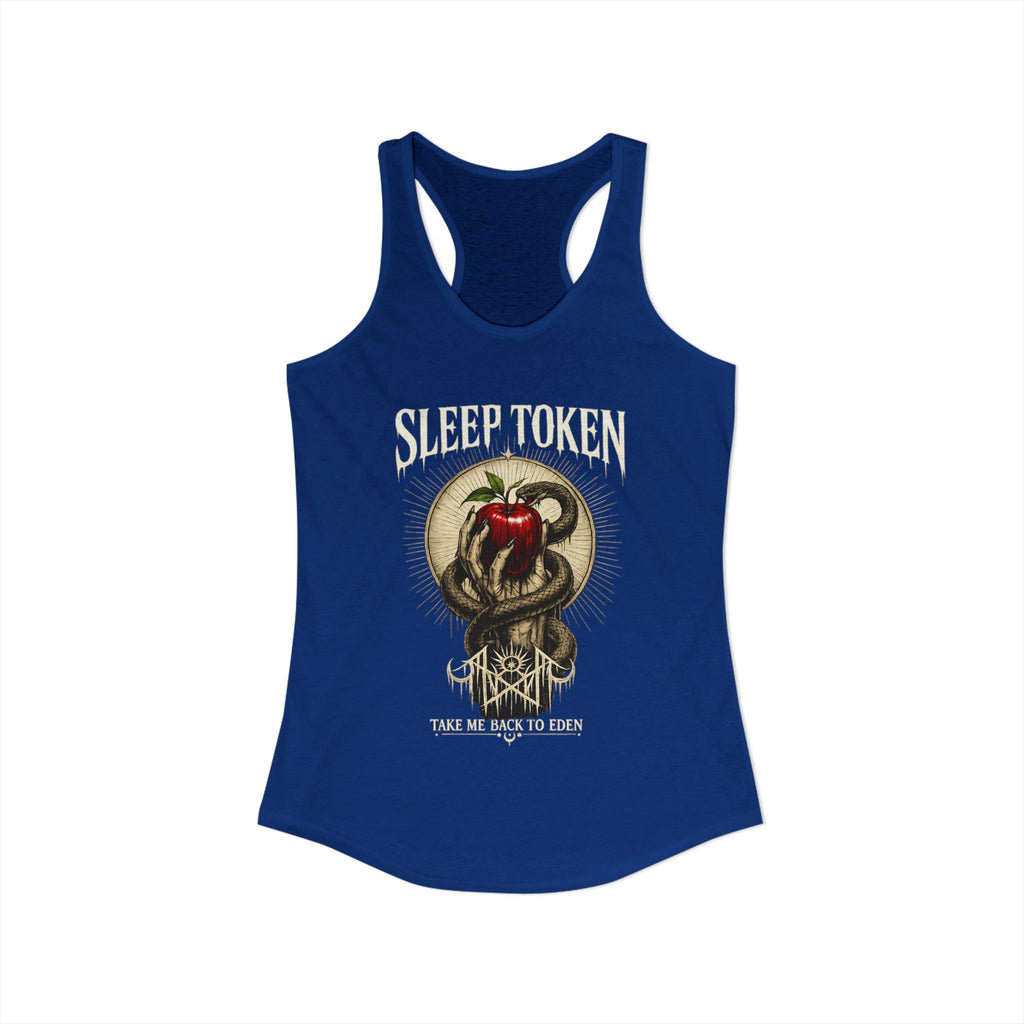 Sleep Token Inspired Womens Racerback Tank Gothic Snake Apple Graphic Shirt Alternative Concert Outfit Take Me Back To Eden Top