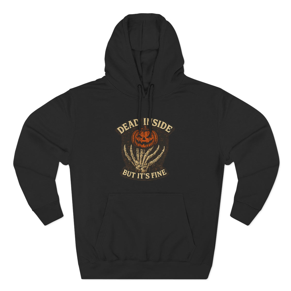 Hoodie — 'Dead Inside But It's Fine' Pumpkin Patch Goth Pullover