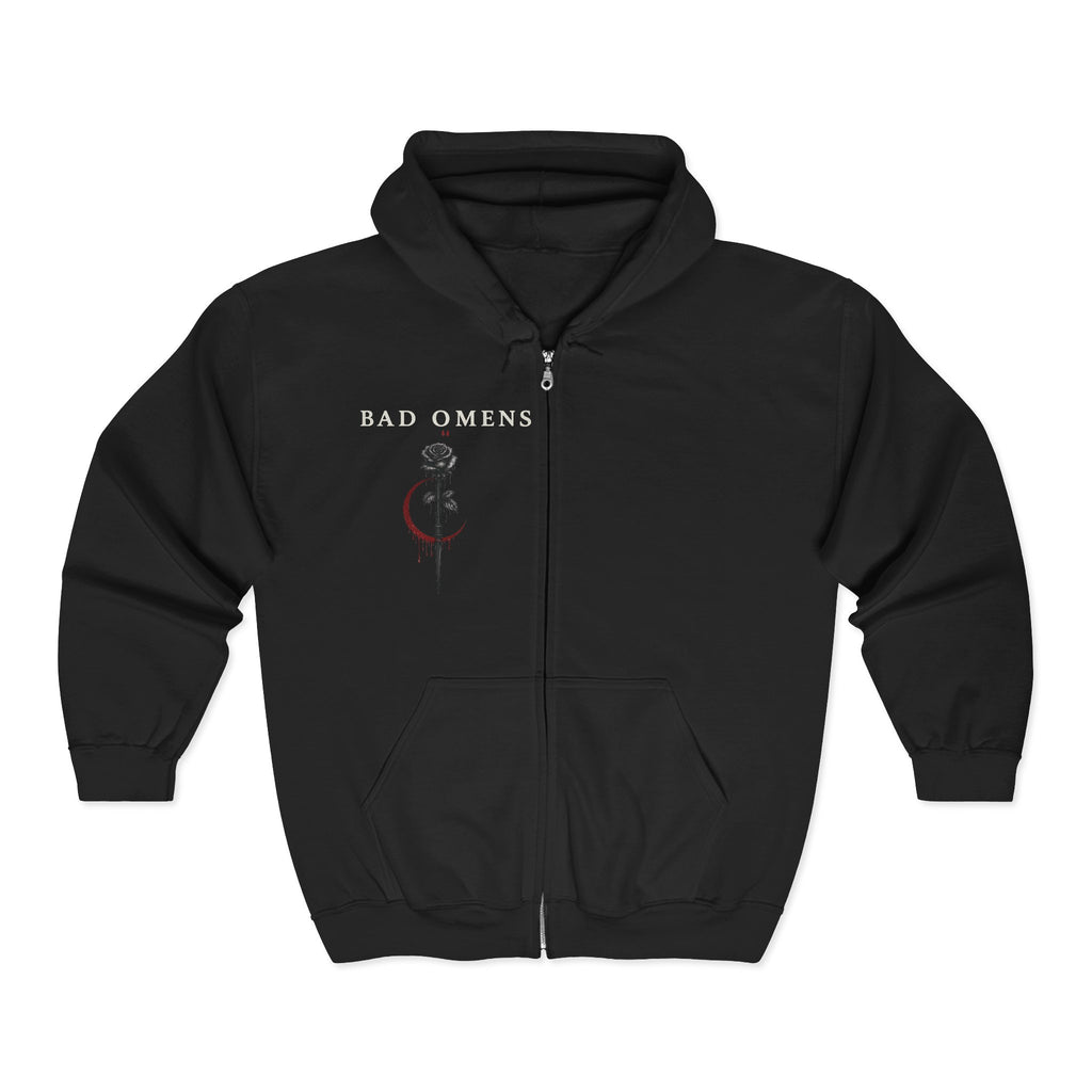 Bad Omens Zip Hoodie Gothic Streetwear Hoodie Left For Good Graphic Hoodie Dark Aesthetic Hoodie Unisex Alternative Clothing Band