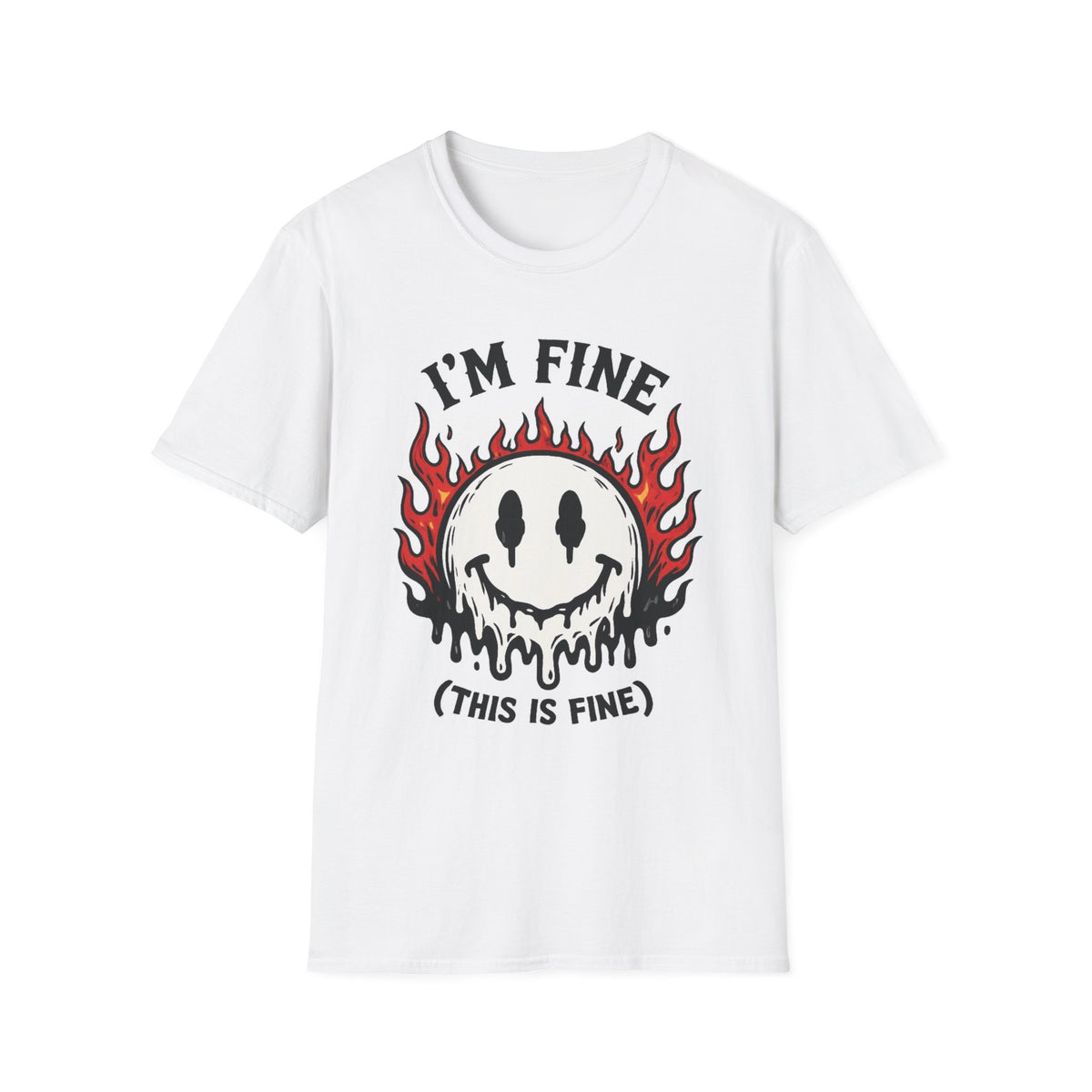 Im Fine This Is Fine Shirt Funny Dark Humor Tee Alternative Graphic T Shirt Emo Streetwear Unisex Gothic Shirt Mental Health Humor Tee