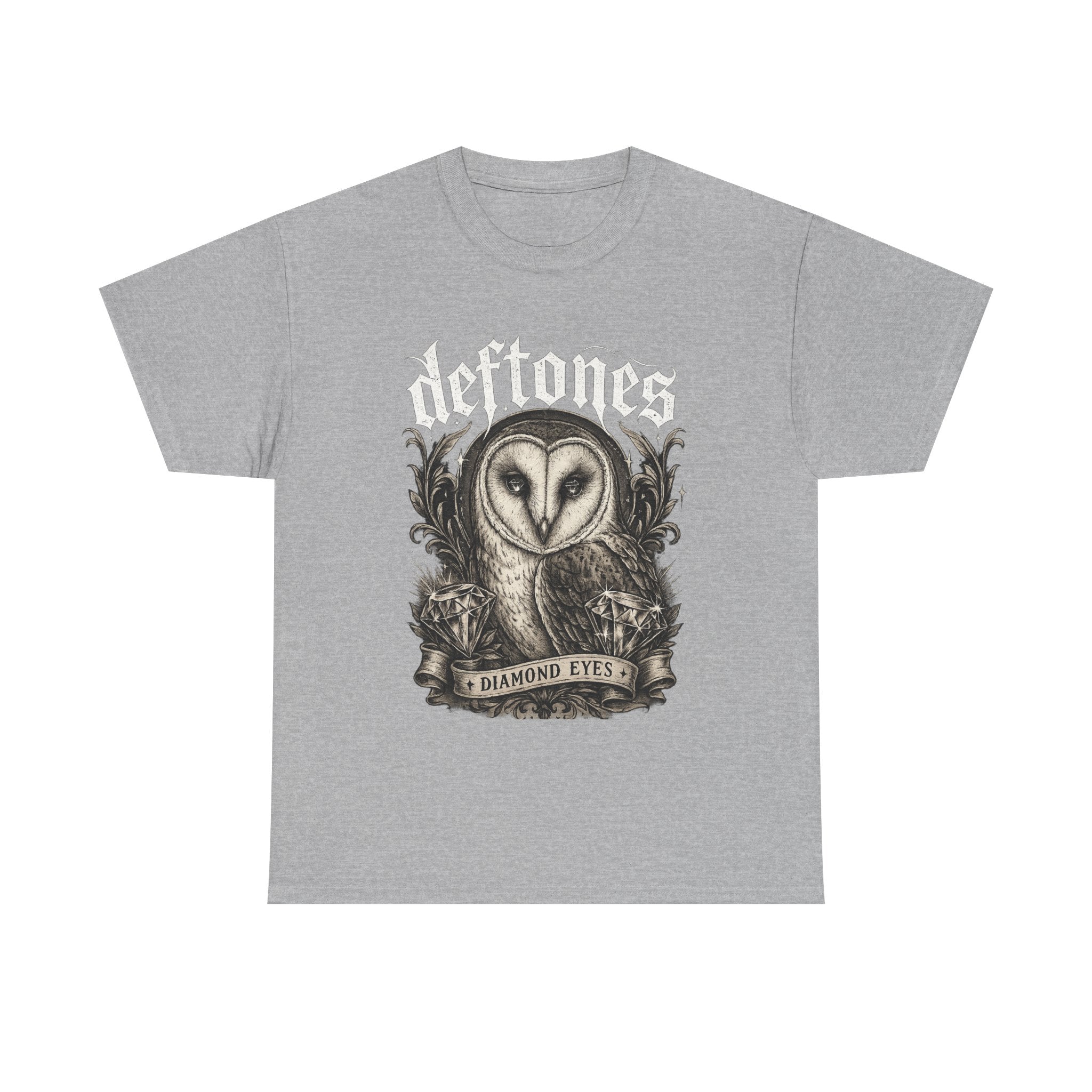Deftones Diamond Eyes Owl Shirt Vintage Tattoo Style Band Tee Gothic Barn Owl Graphic T Shirt Alternative Streetwear Unisex Tee