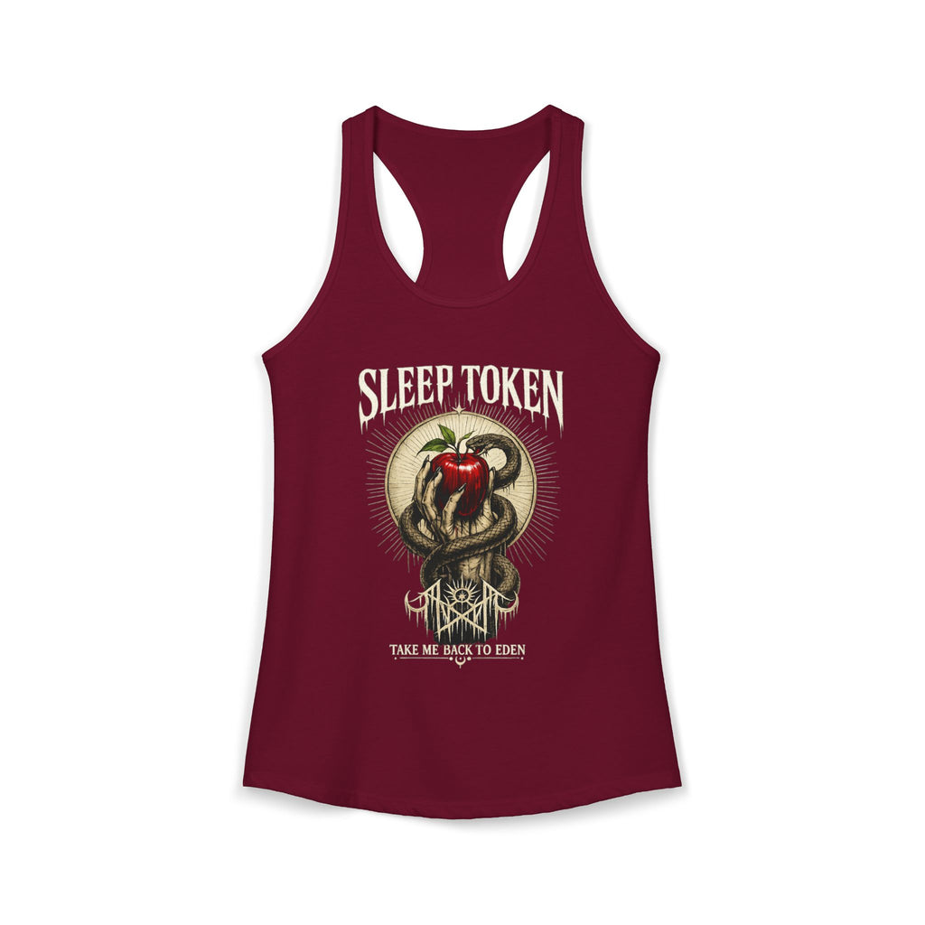 Sleep Token Inspired Womens Racerback Tank Gothic Snake Apple Graphic Shirt Alternative Concert Outfit Take Me Back To Eden Top