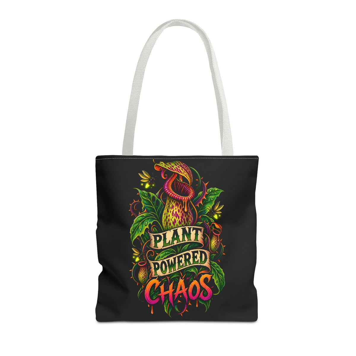 Plant Powered Chaos Tote Bag | Carnivorous Pitcher Plant Illustration