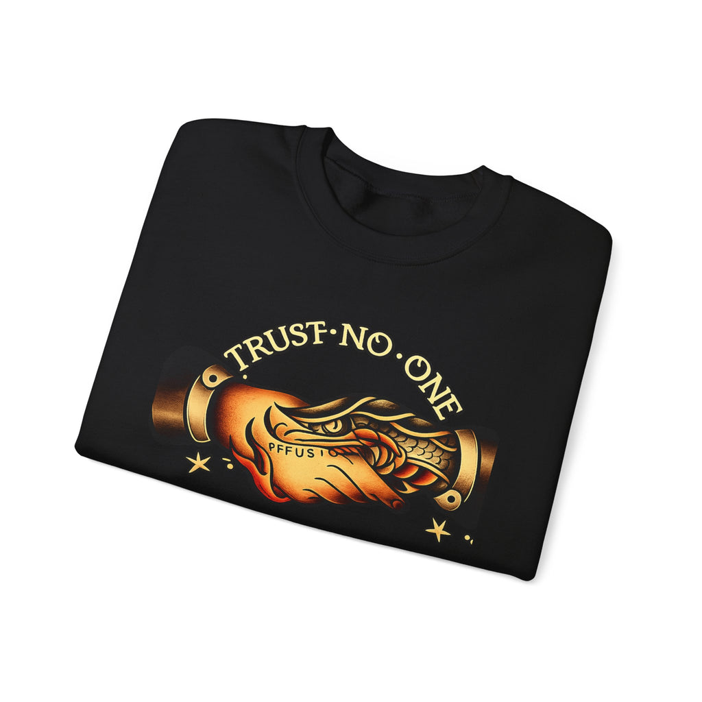 Trust No One Sweatshirt Vintage Tattoo Style Crewneck Retro Graphic Sweatshirt Alternative Streetwear Unisex Pullover Gift For Him Her