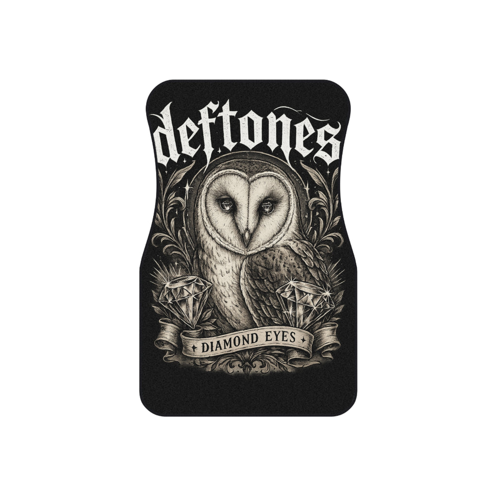 Deftones Inspired Diamond Eyes Car Floor Mats Gothic Owl Alternative Car Accessories Dark Aesthetic Vehicle Interior Decor