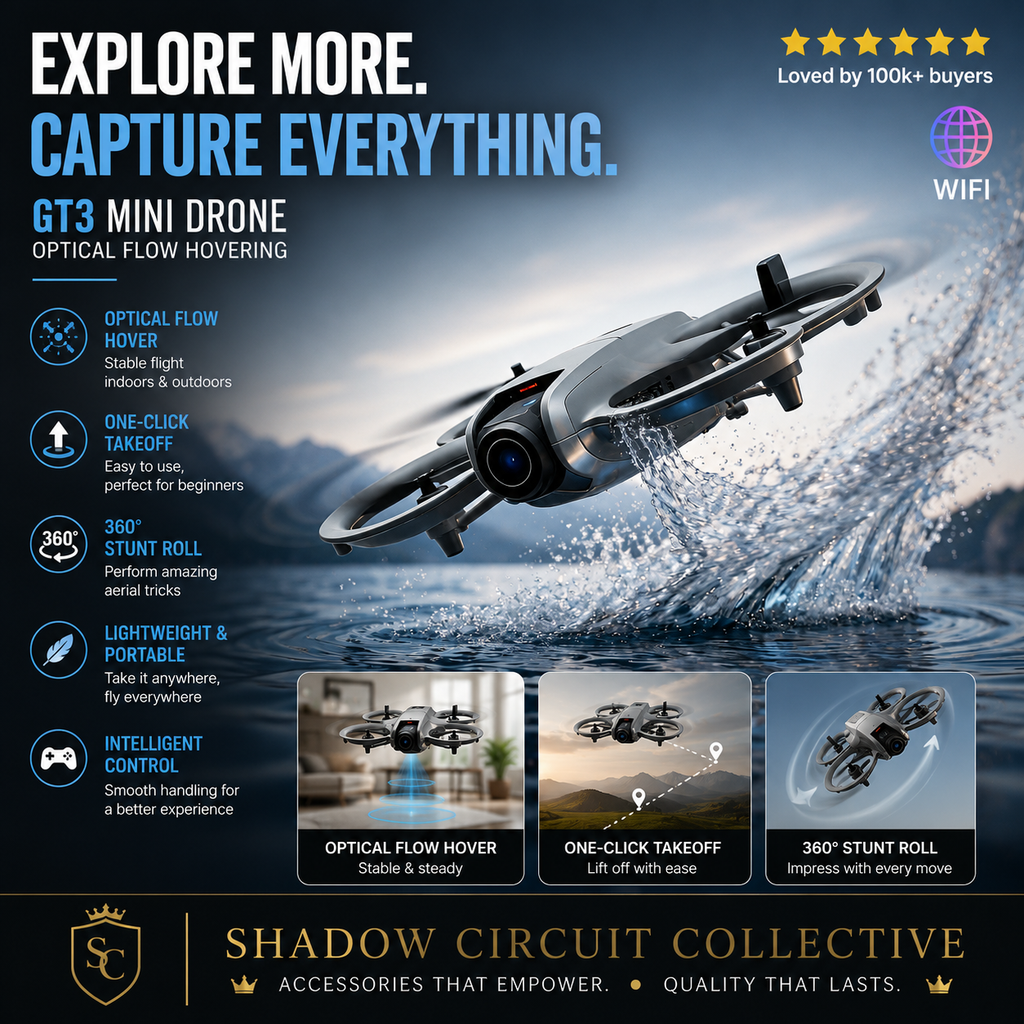 Never Miss the Perfect Shot | GT3 Mini Drone with HD Camera, WiFi FPV, Optical Flow Hover & Obstacle Avoidance