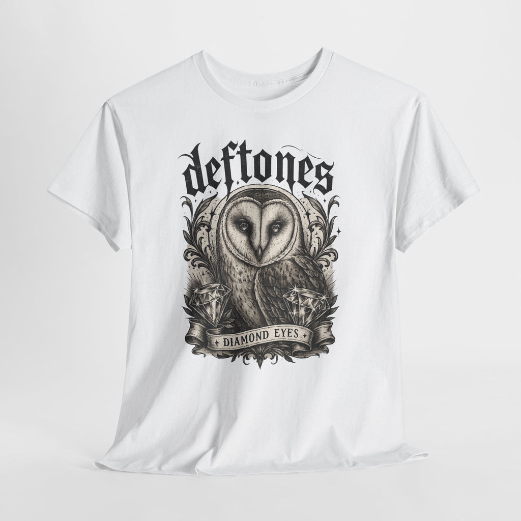 Deftones Diamond Eyes Owl Shirt Vintage Tattoo Style Band Tee Gothic Barn Owl Graphic T Shirt Alternative Streetwear Unisex Tee