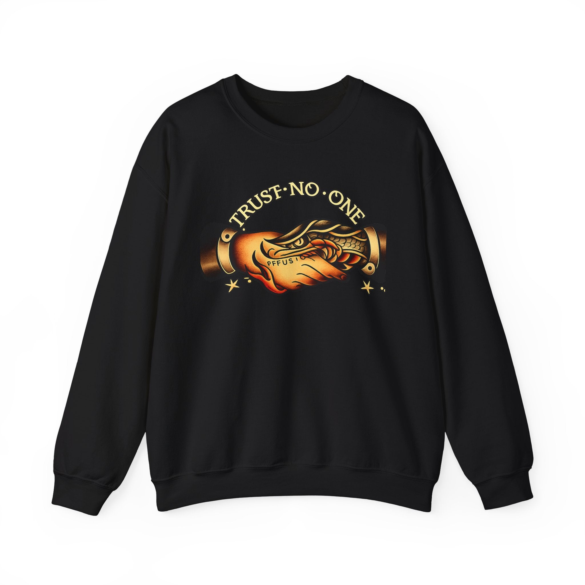 Trust No One Sweatshirt Vintage Tattoo Style Crewneck Retro Graphic Sweatshirt Alternative Streetwear Unisex Pullover Gift For Him Her