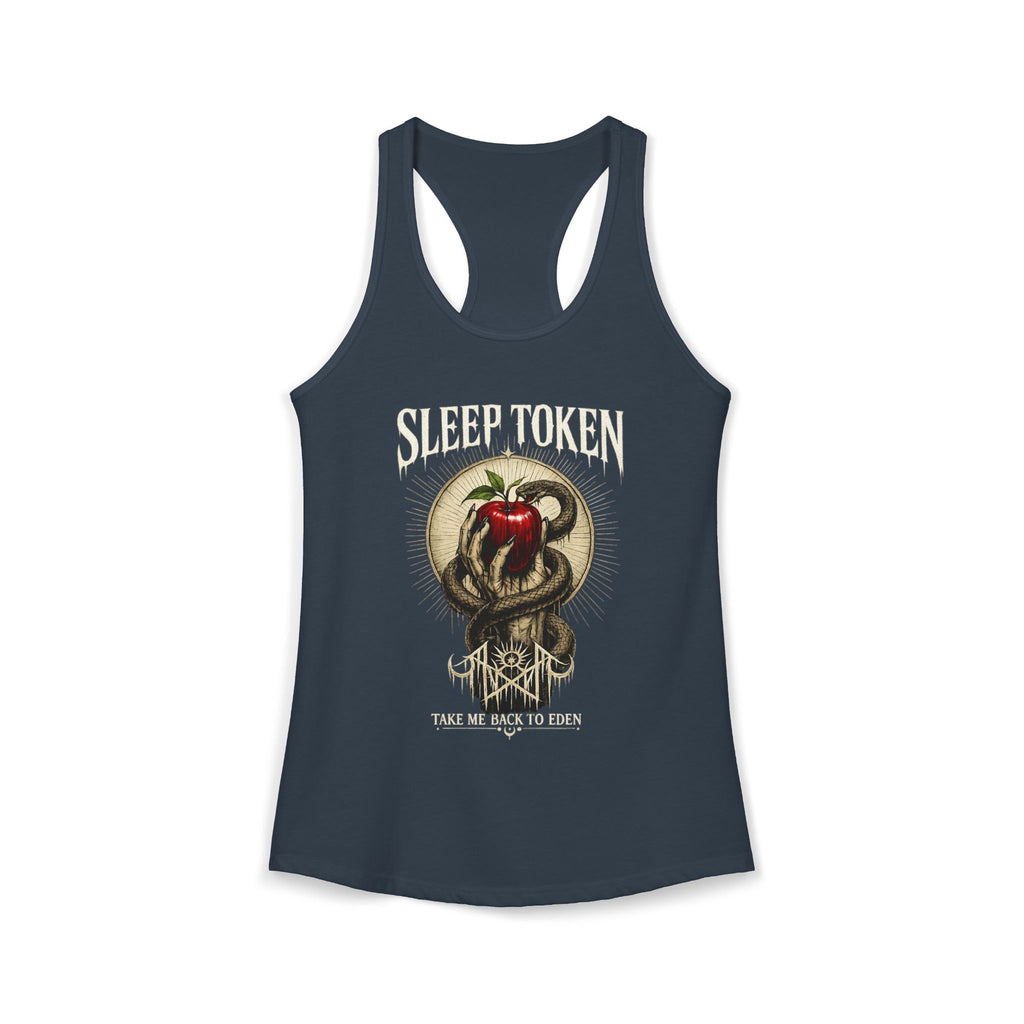 Sleep Token Inspired Womens Racerback Tank Gothic Snake Apple Graphic Shirt Alternative Concert Outfit Take Me Back To Eden Top