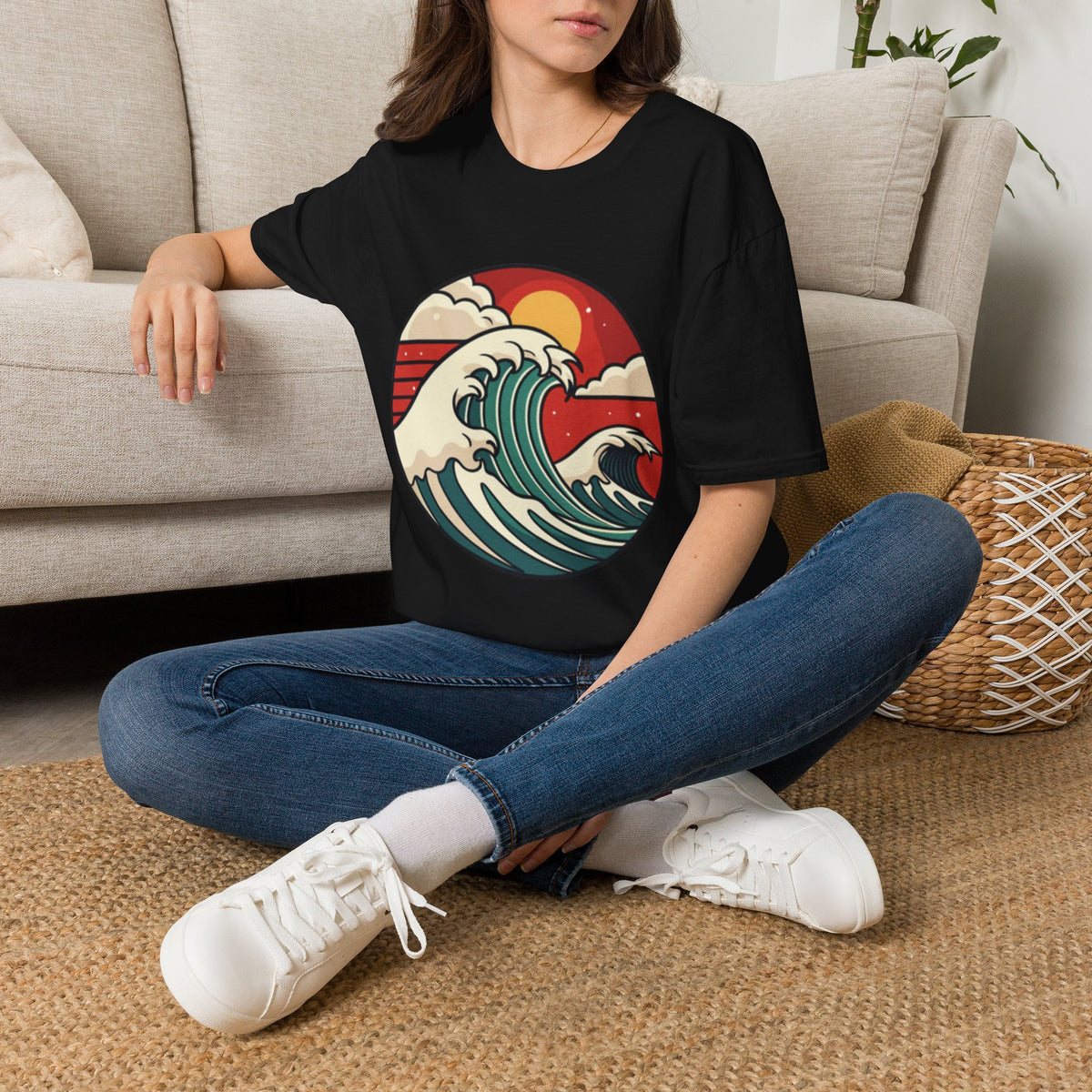 Ride The Wave Graphic T-Shirt | Coastal Retro Ocean Tee