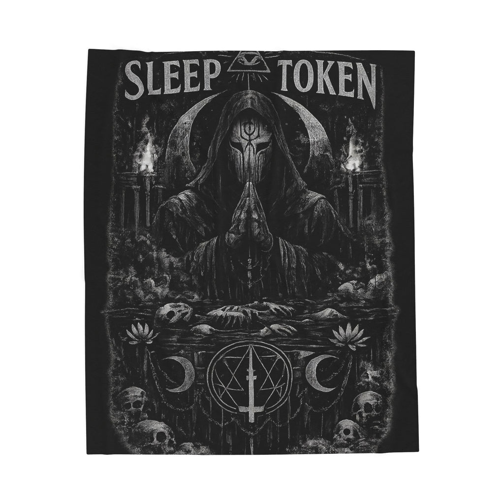 Sleep Token priest artwork Velveteen Blanket | dark gothic skulls crescent moons