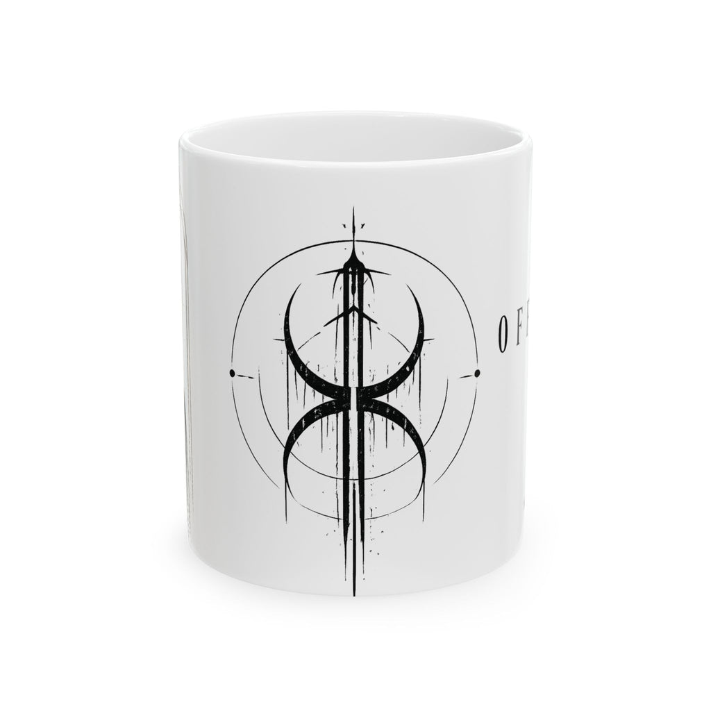 Occult Symbol Ceramic Mug — Minimalist Black Sigil Coffee Cup (11oz/15oz)