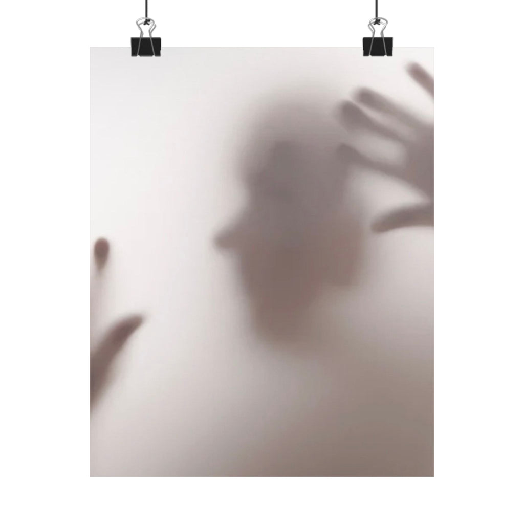 Shadow Silhouette Matte Poster — Minimal Foggy Hands Wall Art