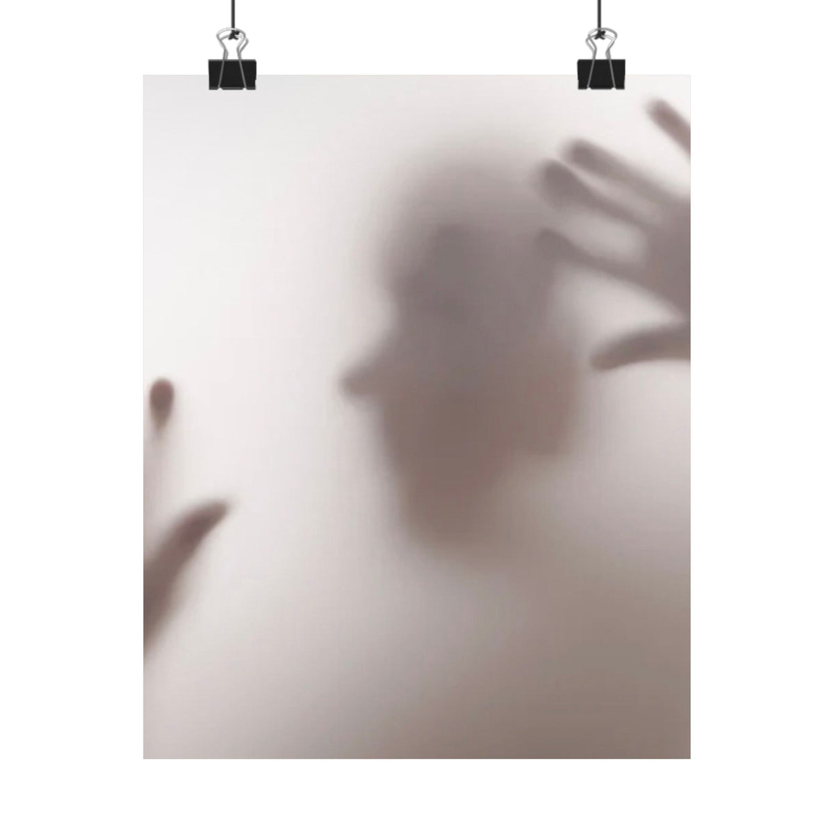 Shadow Silhouette Matte Poster — Minimal Foggy Hands Wall Art