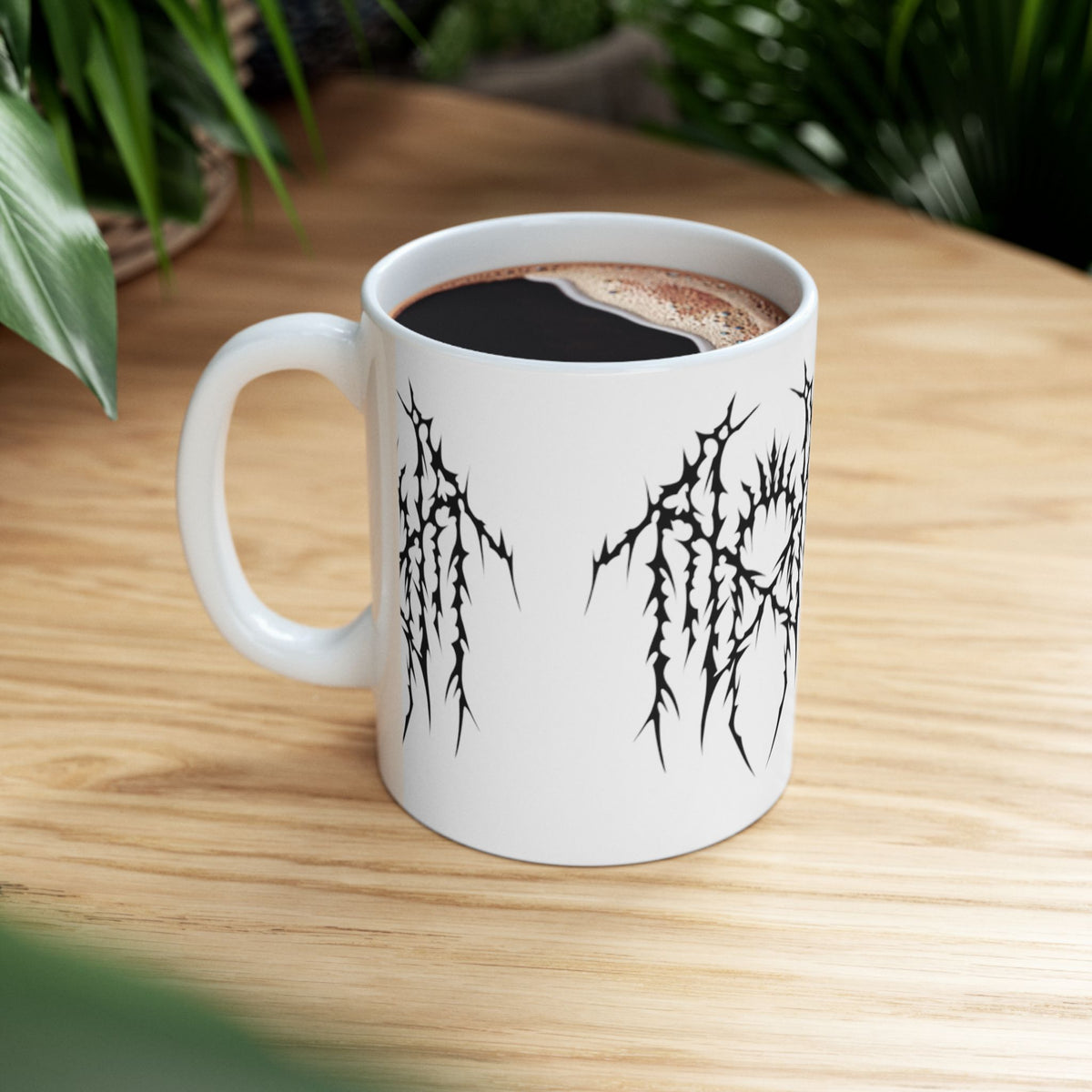 Band logo white goth aesthetic Ceramic Mug, (11oz, 15oz)