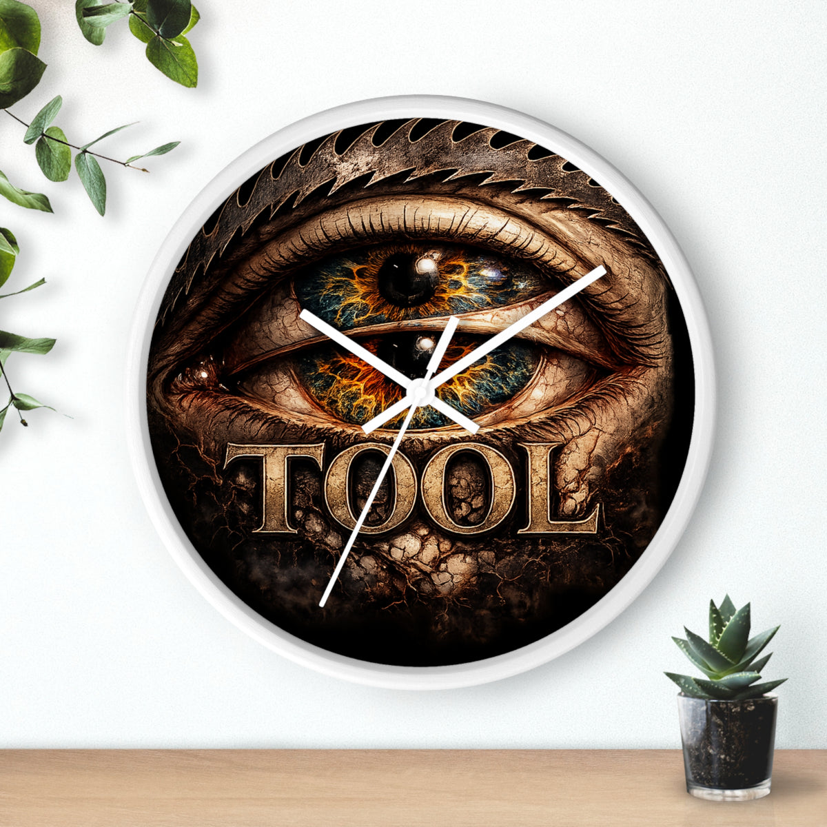 TOOL Inspired Eye Wall Clock 10 Inch Dark Aesthetic Clock Prog Rock Wall Decor Gothic Eye Clock Alternative Room Decor Gift for Music Fans