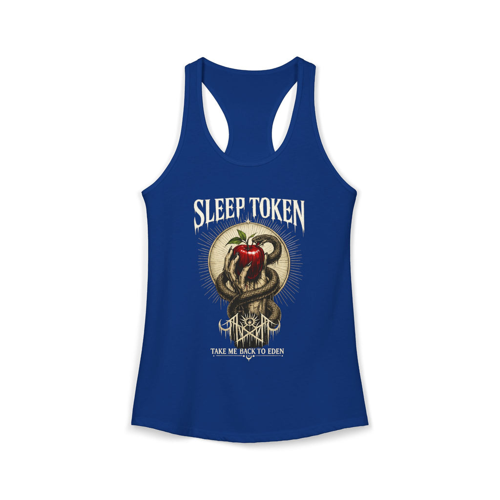 Sleep Token Inspired Womens Racerback Tank Gothic Snake Apple Graphic Shirt Alternative Concert Outfit Take Me Back To Eden Top