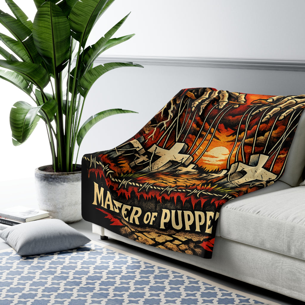 Master of Puppets Blanket Heavy Metal Throw Blanket Rock Band Inspired Fleece Blanket Gothic Home Decor Music Lover Gift Cozy Sofa Blanket
