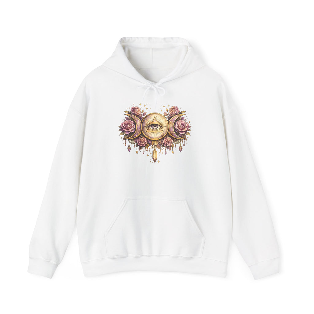Mystical Third Eye Hoodie Celestial Moon Phase Sweatshirt Spiritual Aesthetic Hoodie Witchy Floral Pullover Boho Hoodie Cozy Sweatshirt
