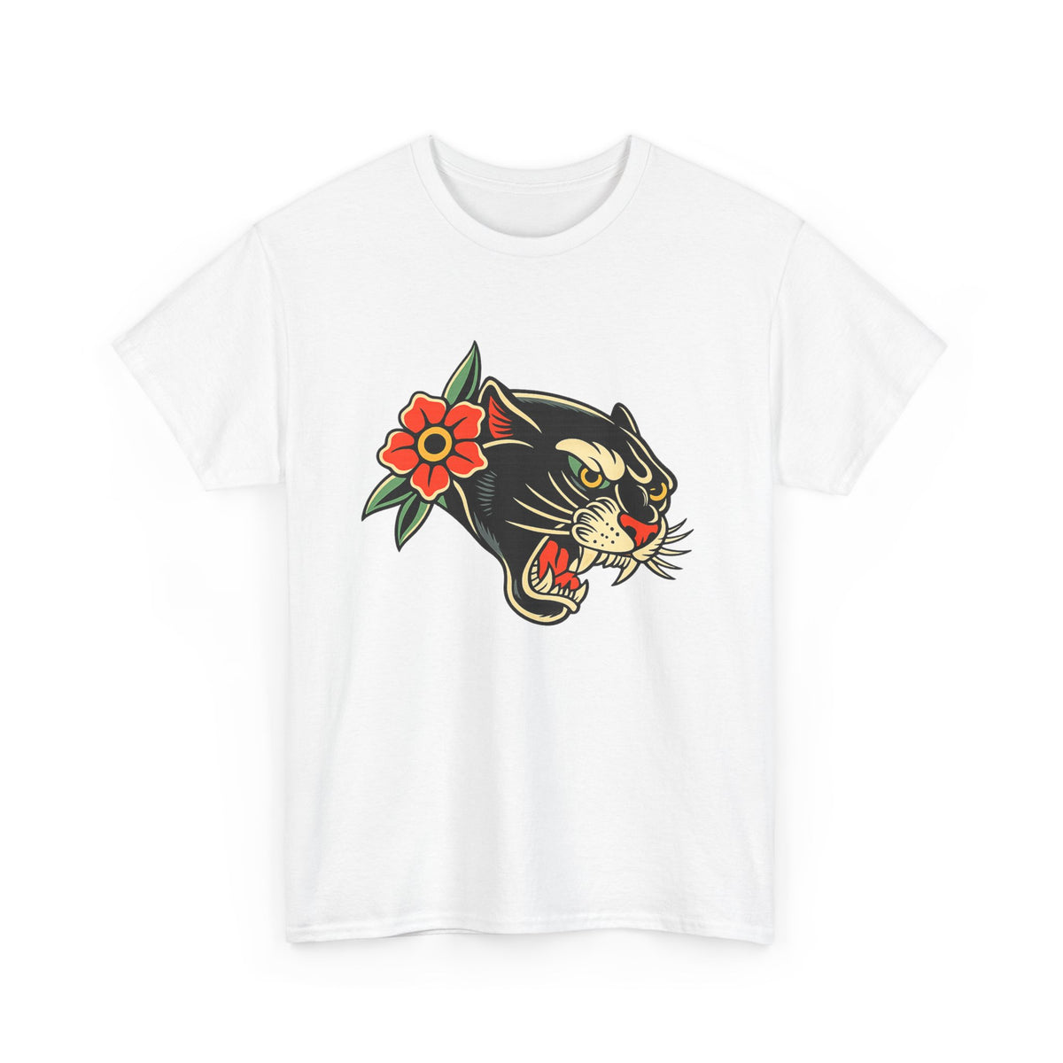 Vintage Black Panther Tattoo Shirt Traditional Panther Graphic Tee Retro Tattoo Style Unisex Streetwear Alternative Fashion Tee