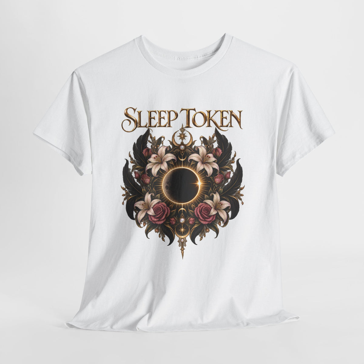 Sleep Token floral eclipse T-Shirt | band logo tee, gothic floral design