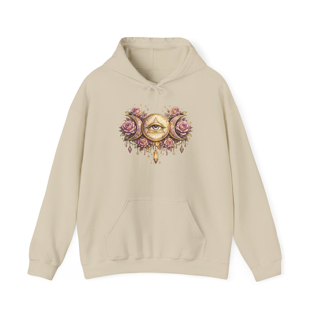 Mystical Third Eye Hoodie Celestial Moon Phase Sweatshirt Spiritual Aesthetic Hoodie Witchy Floral Pullover Boho Hoodie Cozy Sweatshirt