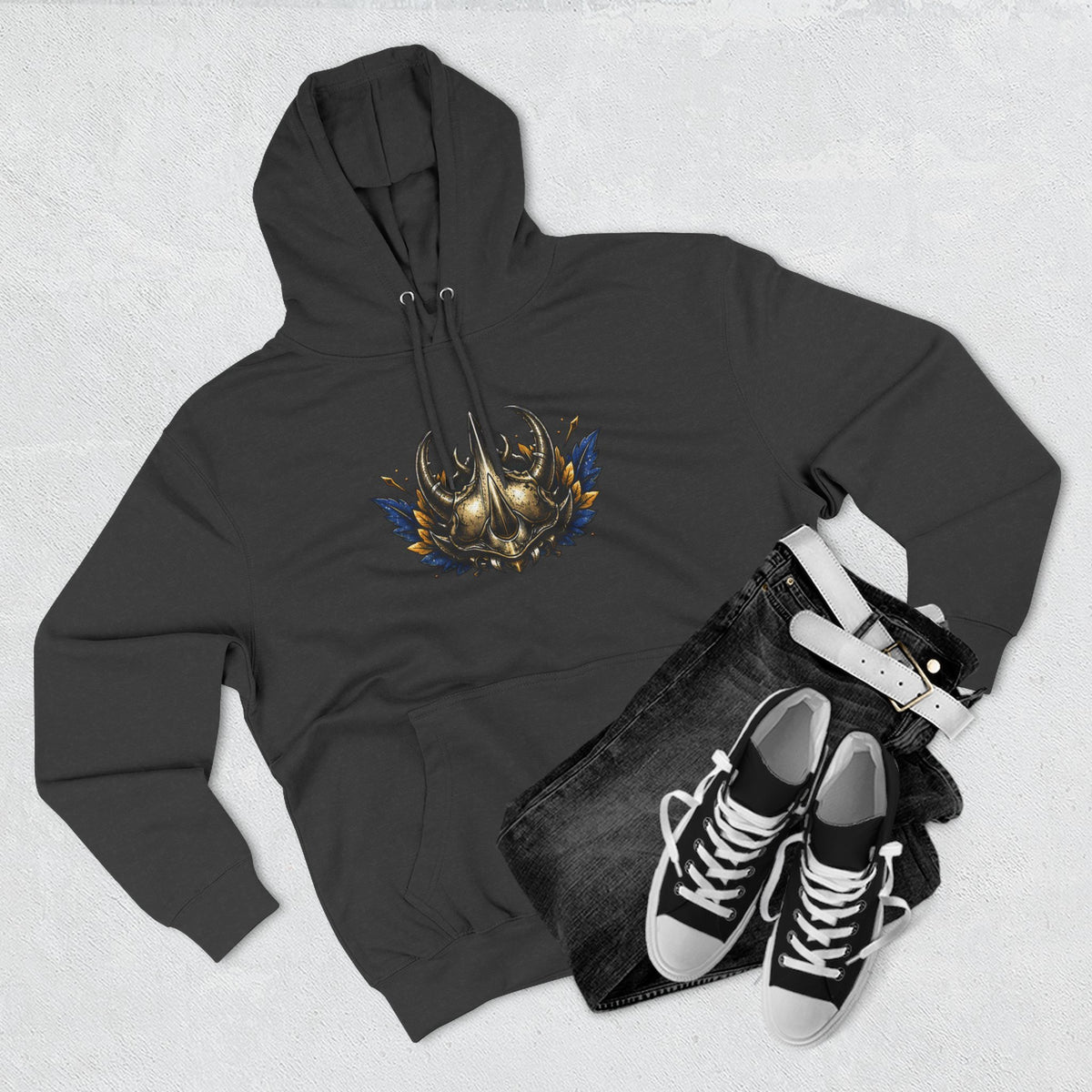Viking Helmet Crest Built to Endure Hoodie | Three-Panel Fleece