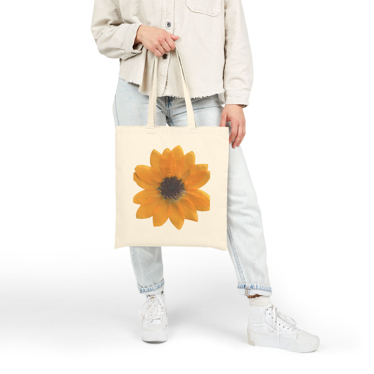 Sunflower Cotton Canvas Tote Bag | Eco-Friendly Floral Market Tote