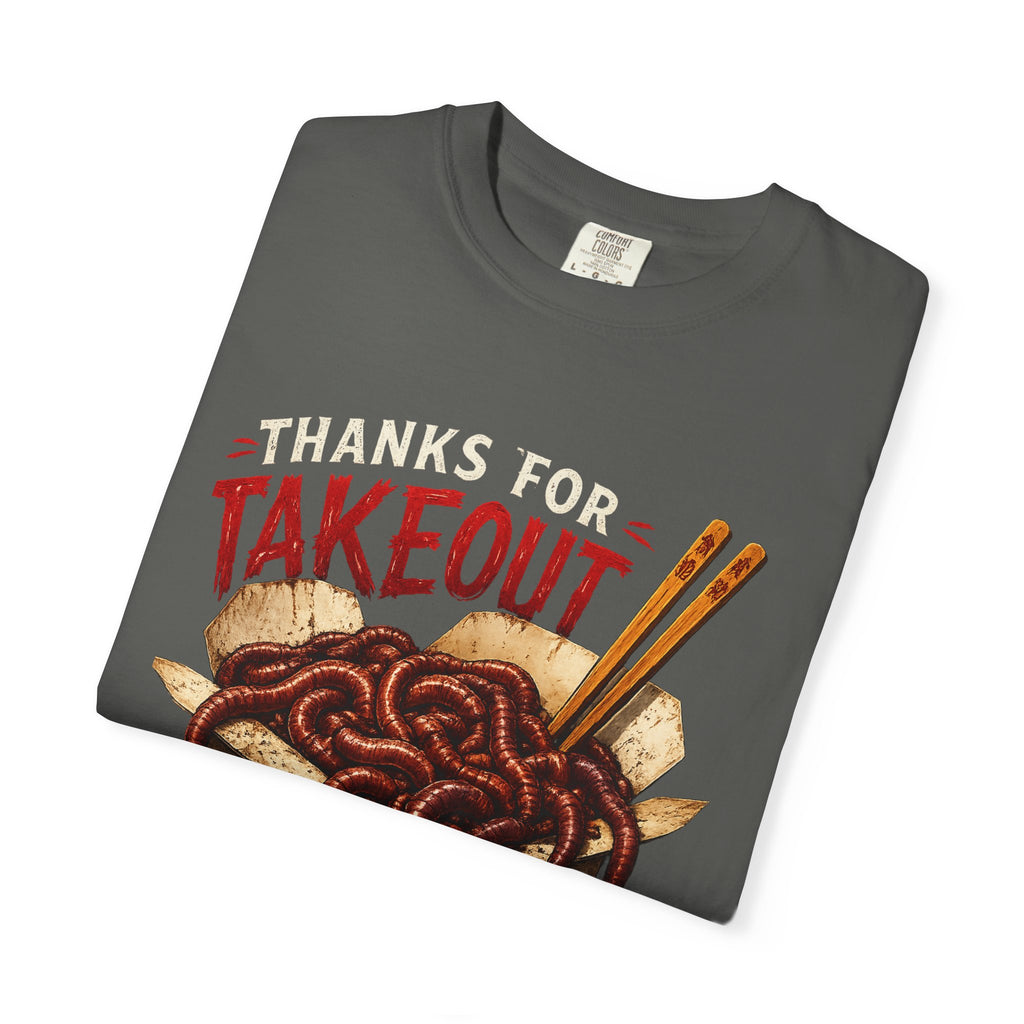 Funny Worm Takeout Shirt Extra Protein Tee Weird Graphic T Shirt Dark Humor Streetwear Vintage Style Unisex Tee Food Joke Shirt