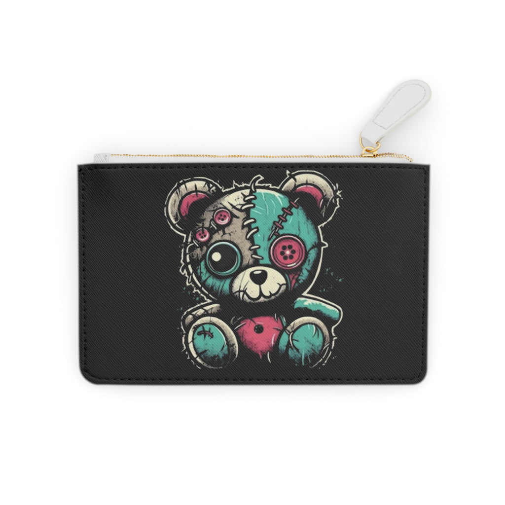 Cute Creepy Teddy Bear Clutch Bag Gothic Aesthetic Coin Purse Horror Cute Wallet Alternative Fashion Gift