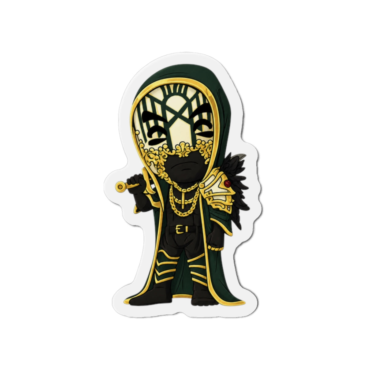 Vessel Gold Masked sleep token Die-Cut Magnet | Fantasy Wizard Refrigerator Magnet