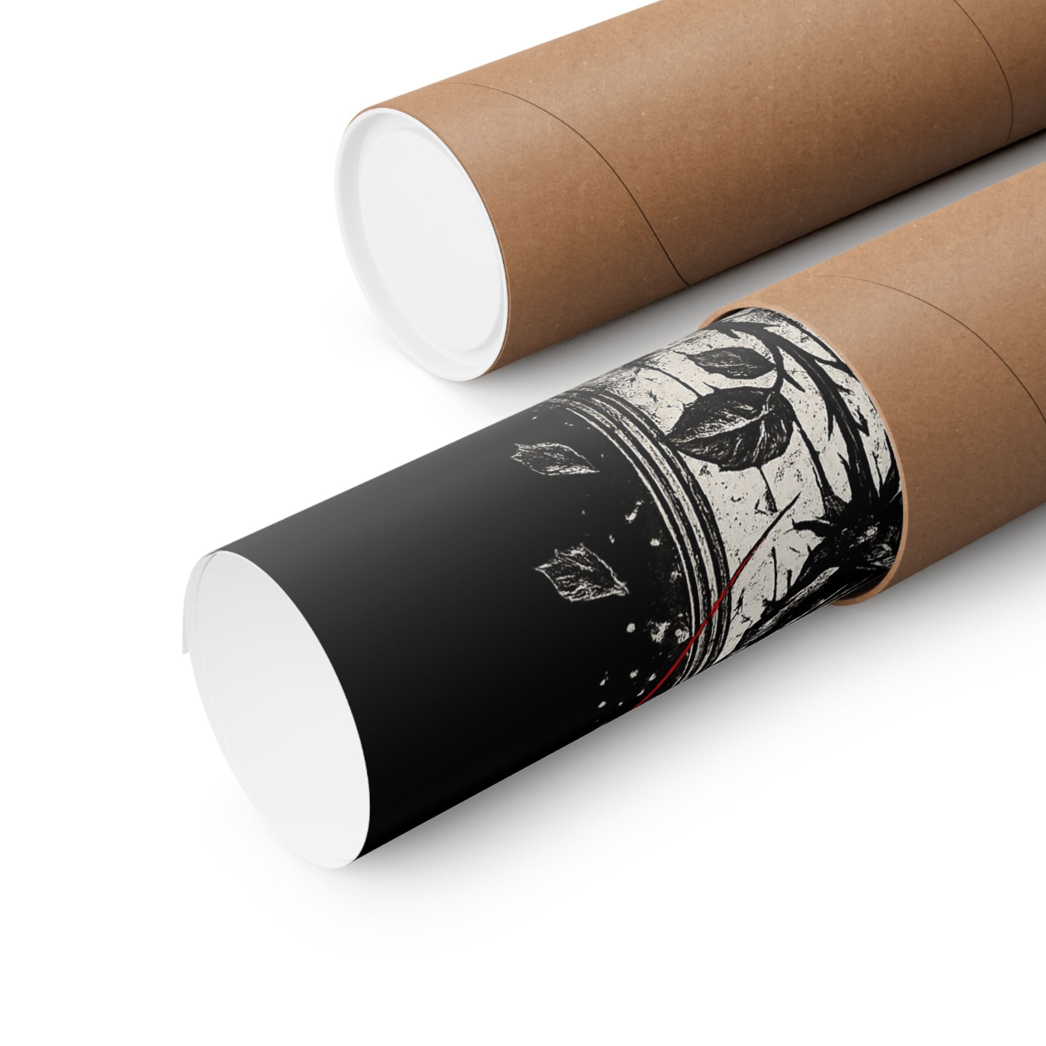 Left For Good Rose Poster | Goth Black Rose Vertical Wall Art