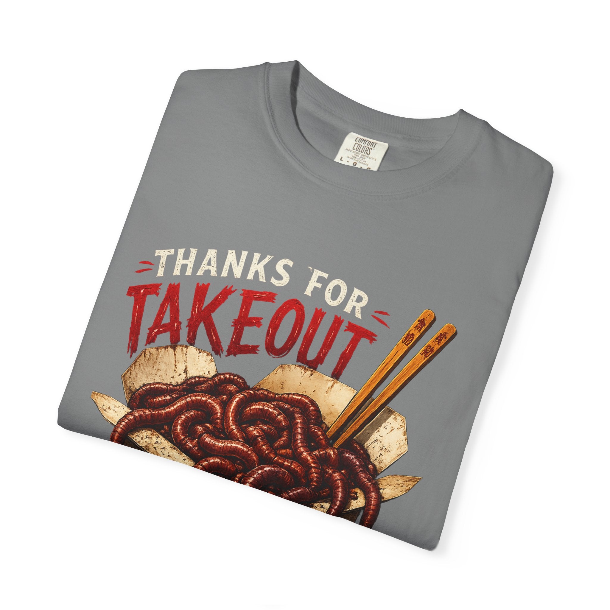 Funny Worm Takeout Shirt Extra Protein Tee Weird Graphic T Shirt Dark Humor Streetwear Vintage Style Unisex Tee Food Joke Shirt