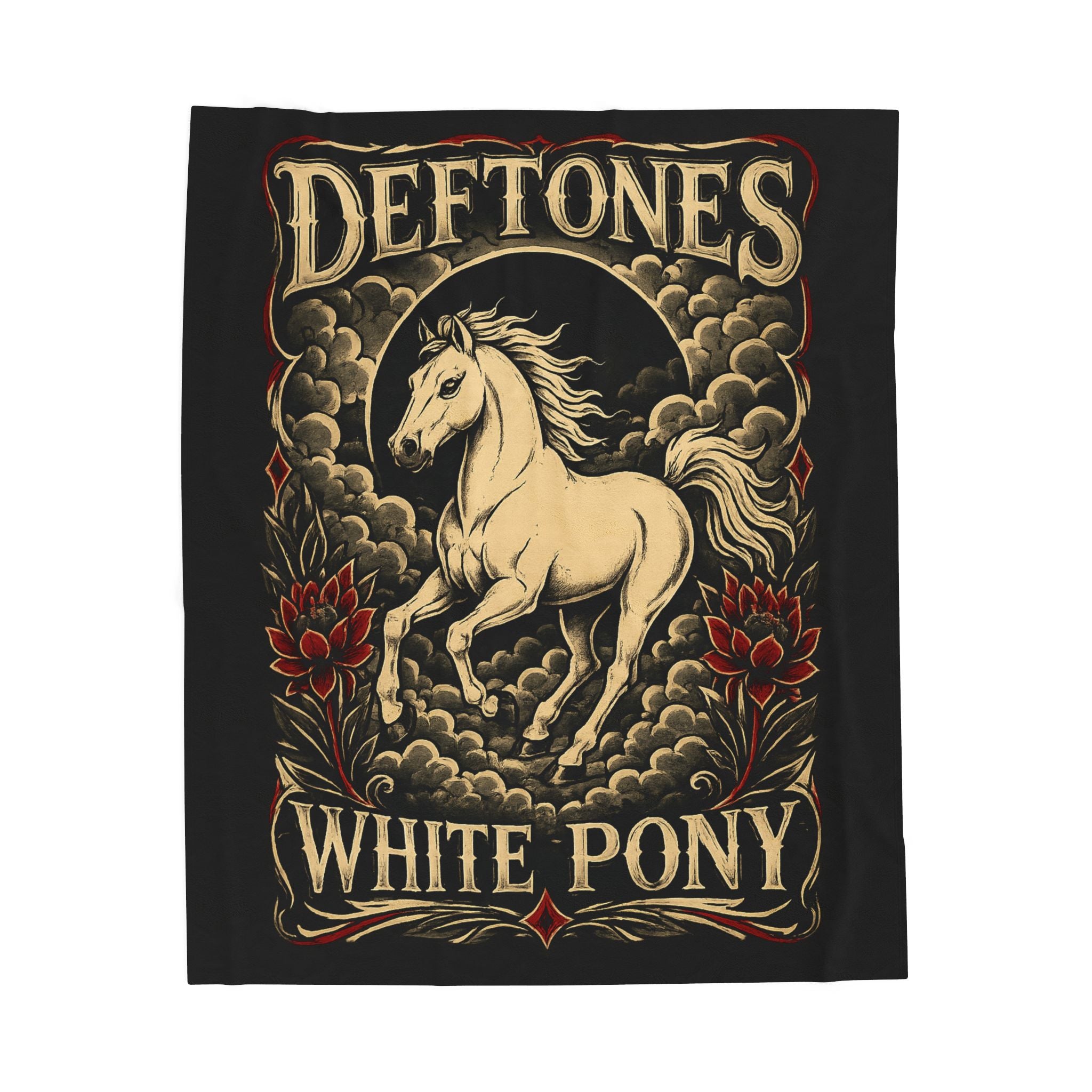 Deftones White Pony Throw Blanket Gothic Horse Blanket Alternative Rock Home Decor Ultra Soft Cozy Fleece Blanket Music Inspired Gift