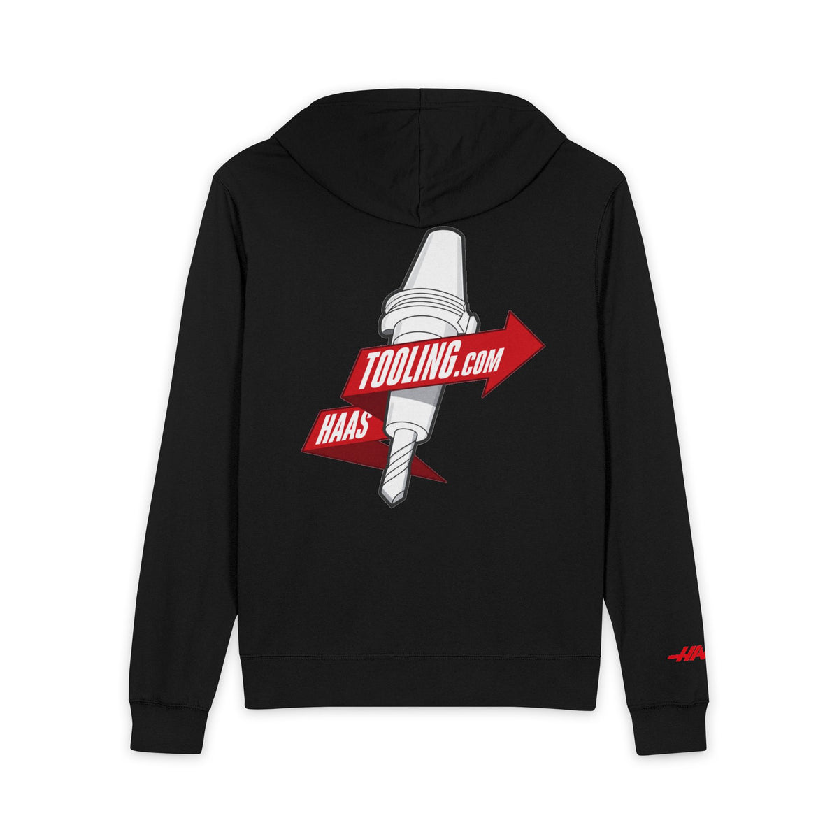 Haas Tooling Full-Zip Hoodie — CNC Drill Logo Zip-Up