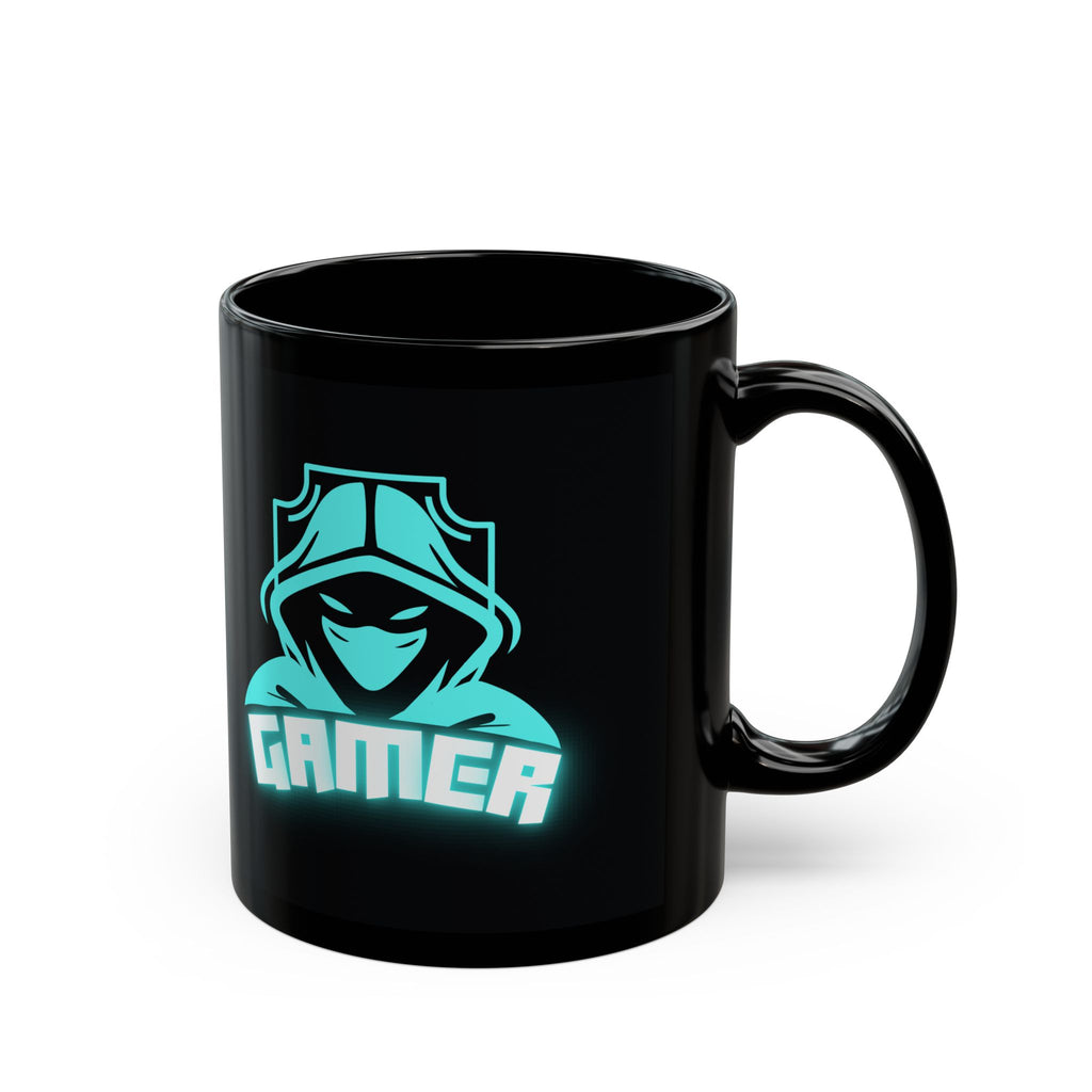Gaming Mug 11oz Neon Gamer Design Coffee Cup Black Ceramic Gamer Mug