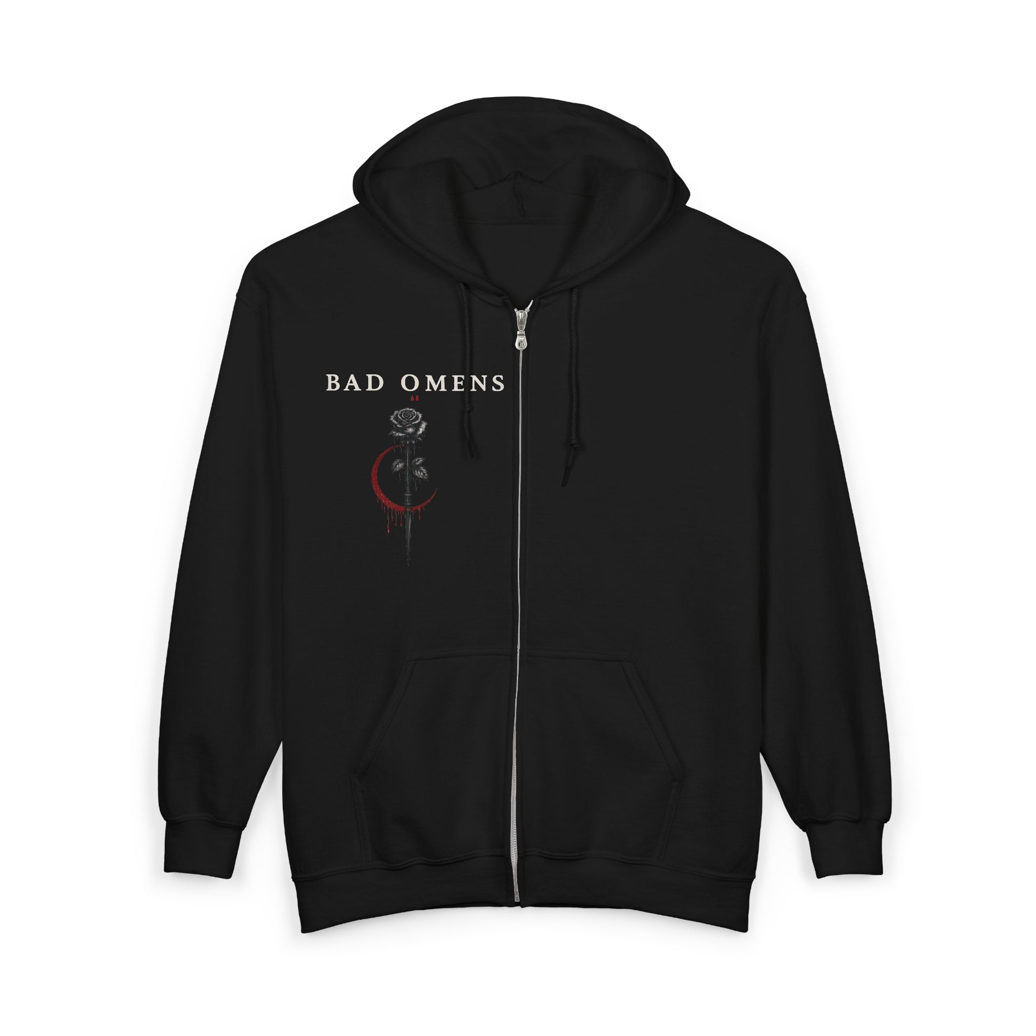Bad Omens Zip Hoodie Gothic Streetwear Hoodie Left For Good Graphic Hoodie Dark Aesthetic Hoodie Unisex Alternative Clothing Band