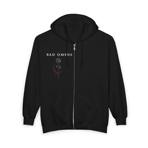 Bad Omens Zip Hoodie Gothic Streetwear Hoodie Left For Good Graphic Hoodie Dark Aesthetic Hoodie Unisex Alternative Clothing Band