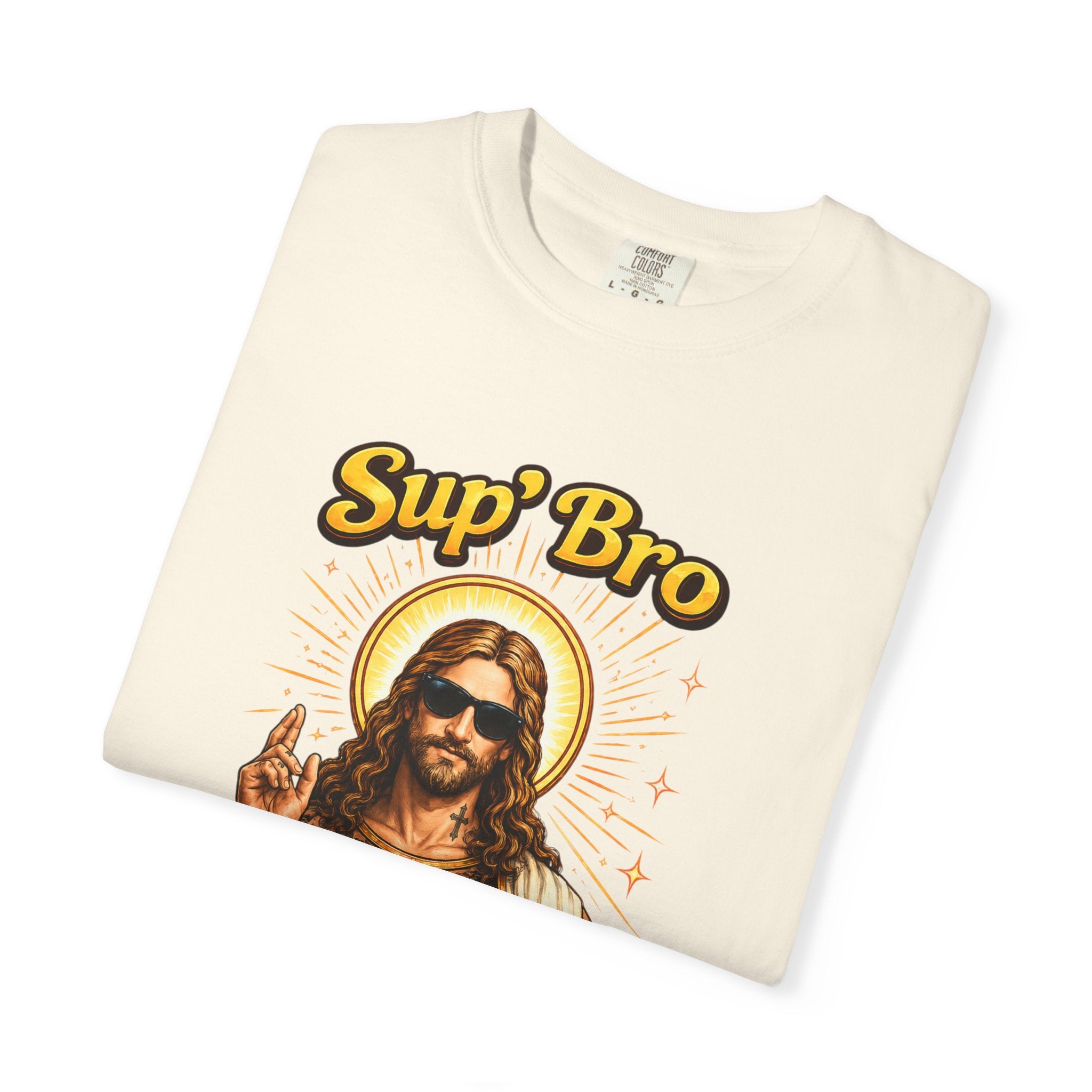 Sup Bro Tattoo Jesus Graphic Tee Funny Faith Tee Edgy Christian Graphic T Shirt Unisex Oversized Aesthetic Tee Viral TikTok Style