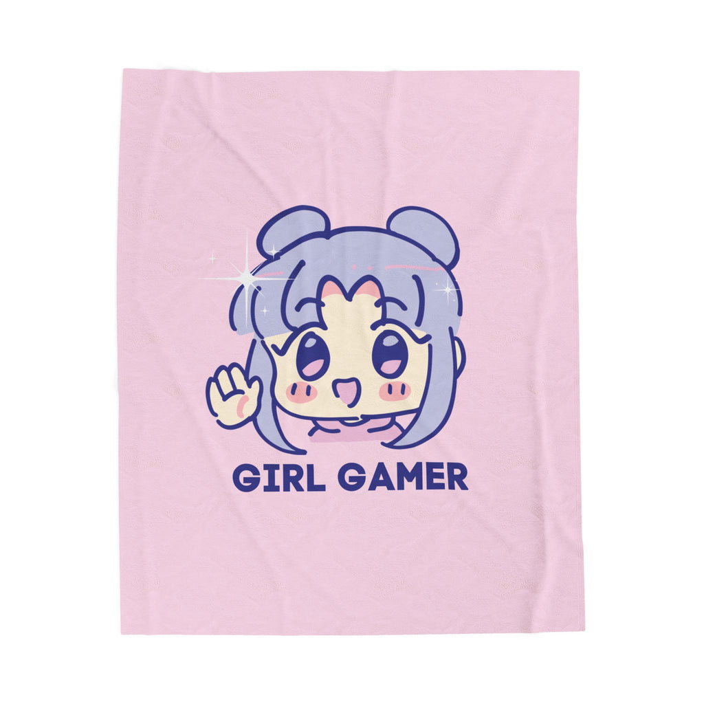 Girl Gamer Plush Blanket | Cute Kawaii Gaming Throw Blanket