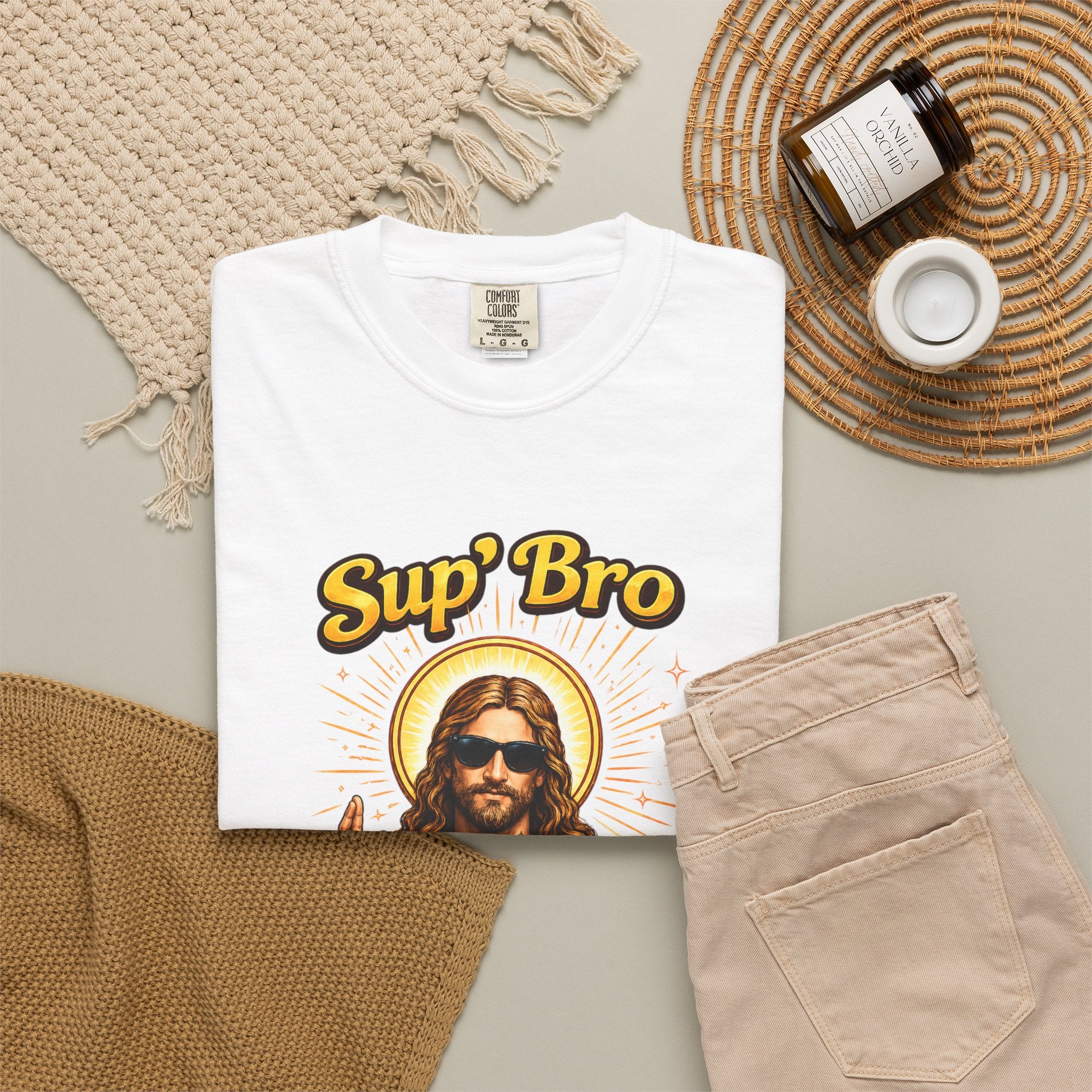 Sup Bro Tattoo Jesus Graphic Tee Funny Faith Tee Edgy Christian Graphic T Shirt Unisex Oversized Aesthetic Tee Viral TikTok Style
