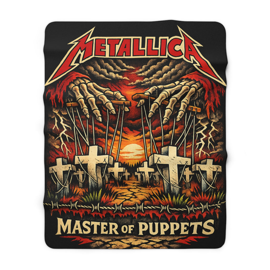 Master of Puppets Blanket Heavy Metal Throw Blanket Rock Band Inspired Fleece Blanket Gothic Home Decor Music Lover Gift Cozy Sofa Blanket