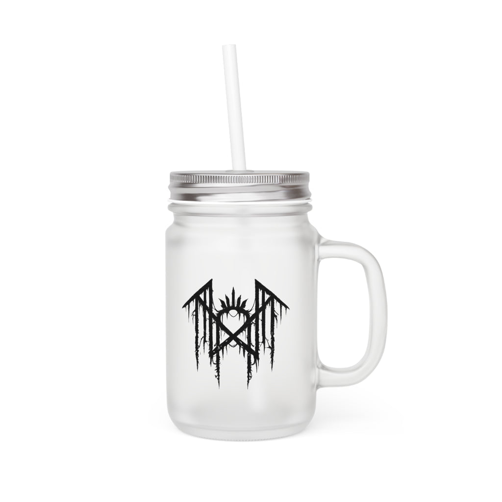 Gothic Glass Tumbler Dark Aesthetic Mason Jar Cup Alternative Drinkware Gothic Coffee Cup Emo Kitchen Decor Frosted Glass Mug