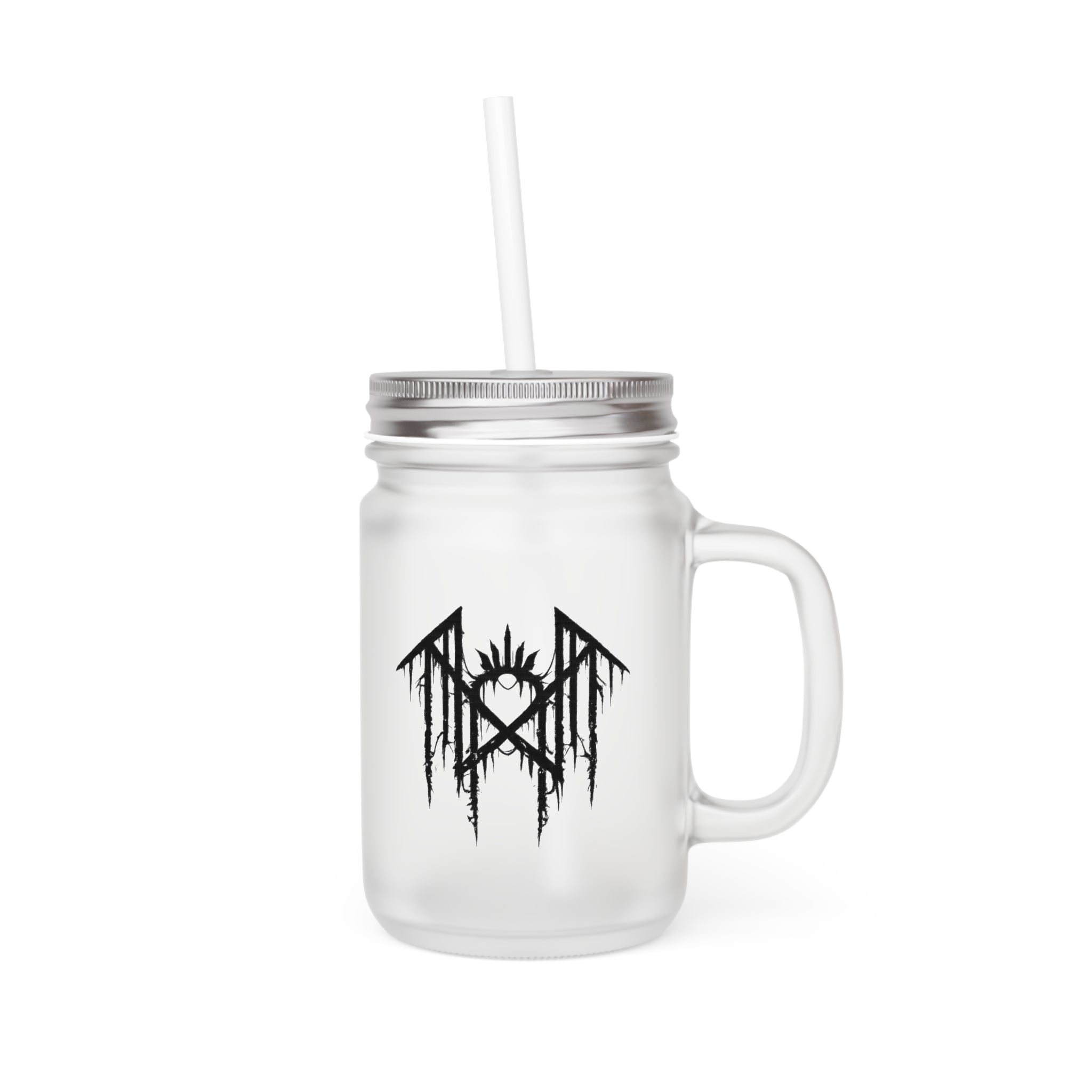 Gothic Glass Tumbler Dark Aesthetic Mason Jar Cup Alternative Drinkware Gothic Coffee Cup Emo Kitchen Decor Frosted Glass Mug