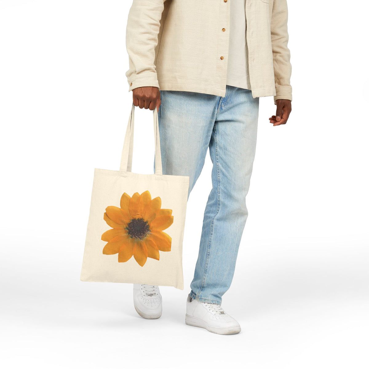 Sunflower Cotton Canvas Tote Bag | Eco-Friendly Floral Market Tote