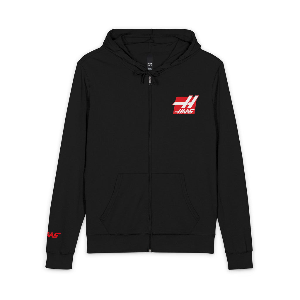 Haas Tooling Full-Zip Hoodie — CNC Drill Logo Zip-Up
