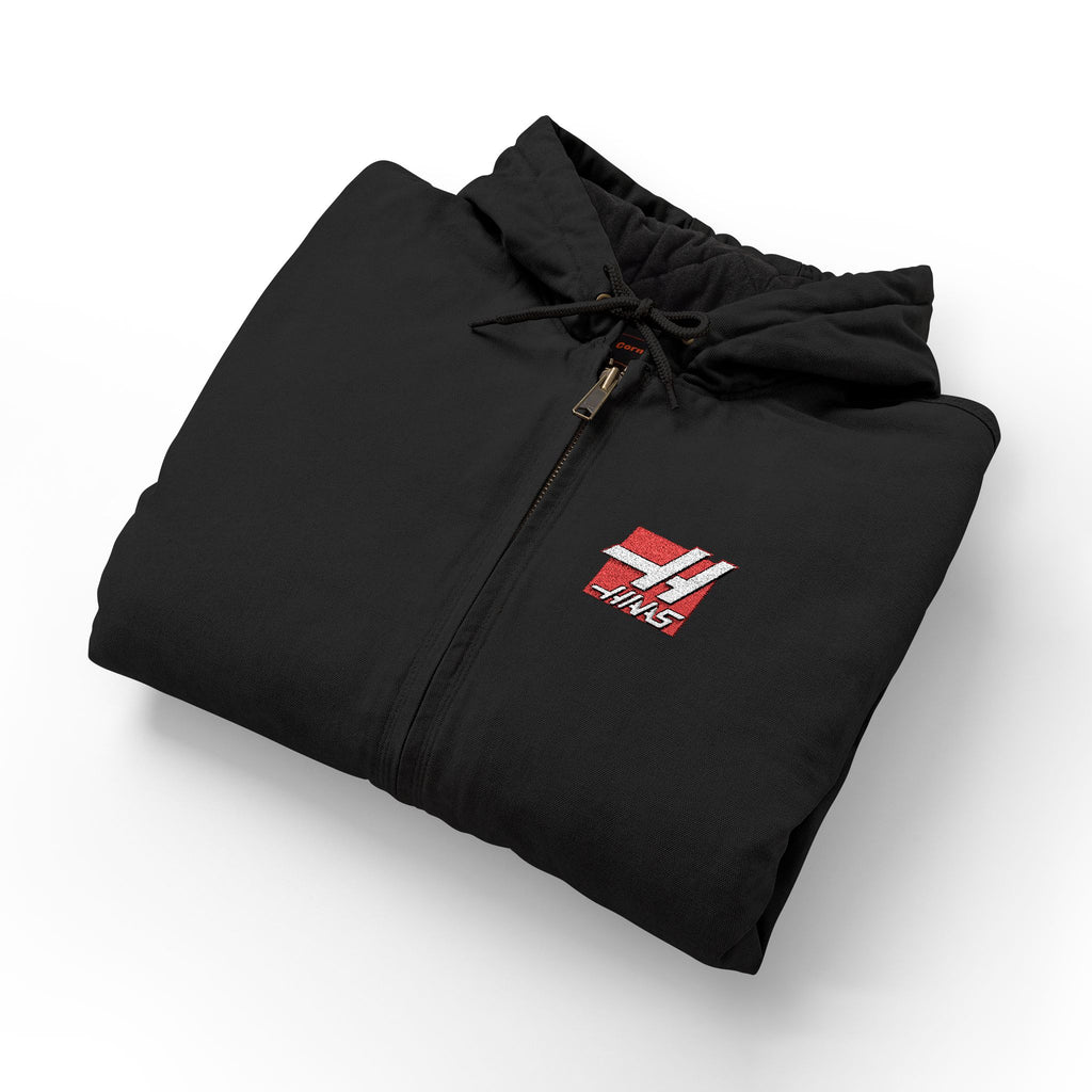 Embroidered HAAS USA logo Hooded Duck Cloth Work Jacket