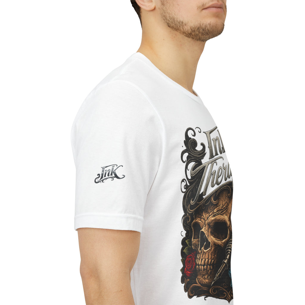 Ink Therapy Tattoo Shirt Skull Graphic Tee Gothic Streetwear Tattoo Artist Shirt Alternative Fashion Unisex Tattoo Lover T Shirt